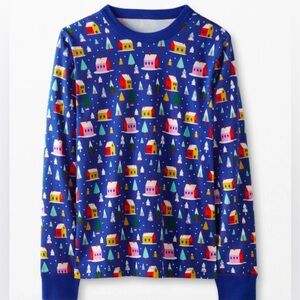 Hanna Andersson Women's Long John Pajama Top Organic Cotton Hygge House L